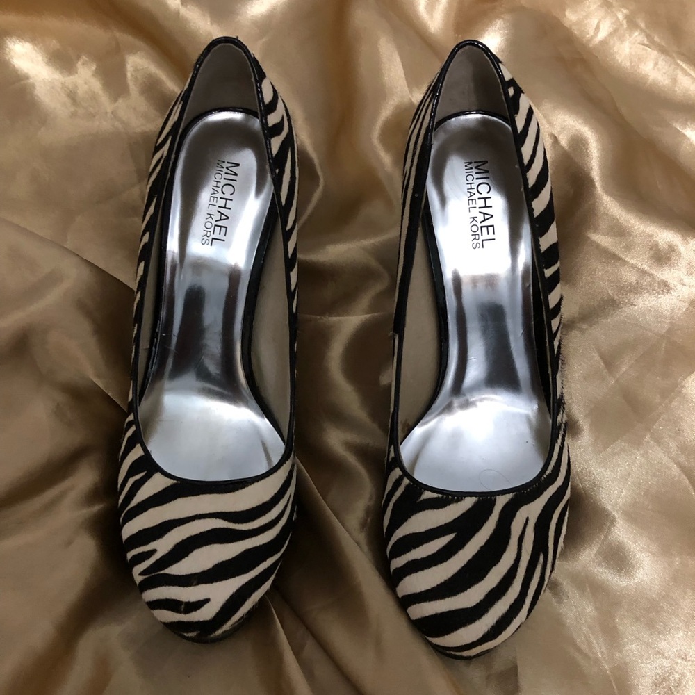 Michael Kors Black and White Zebra Heels